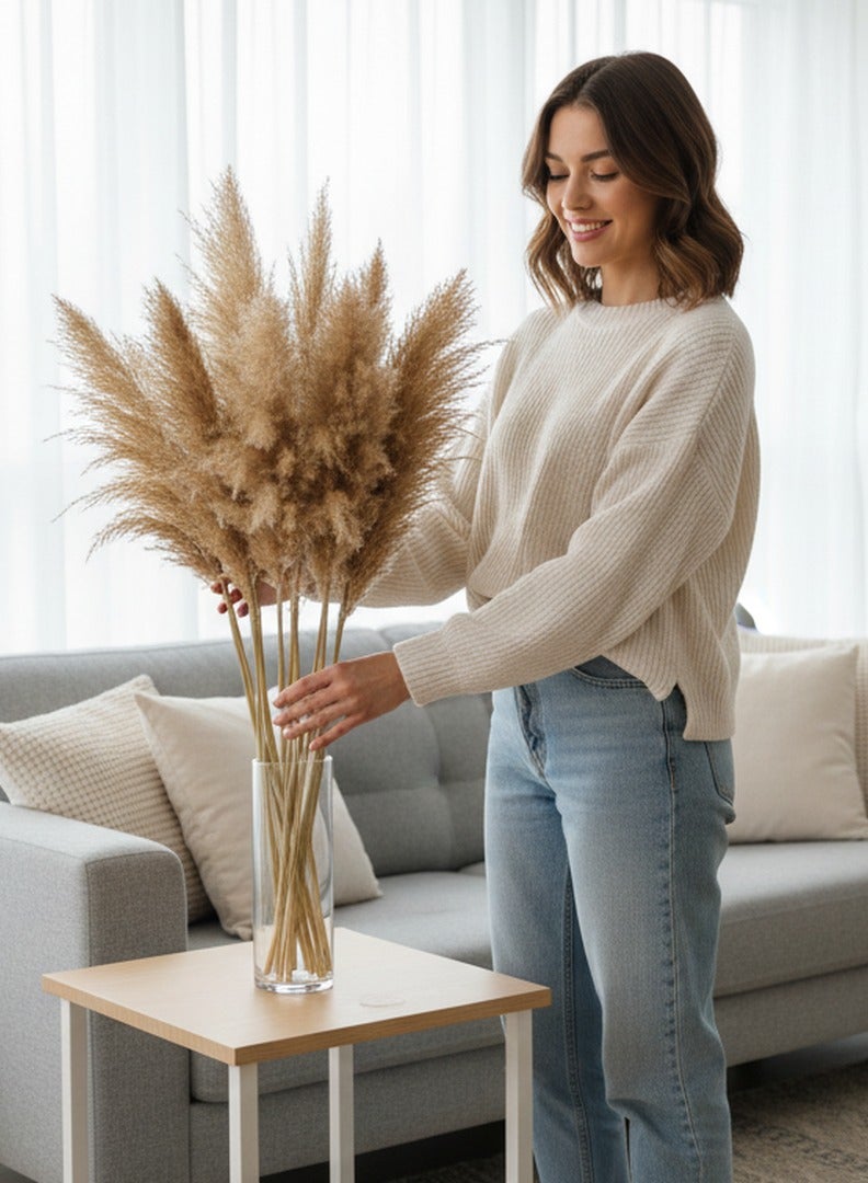 FANCY FLOWERS FANCY Soft XL Natural Pampas Grass – Dried Fluffy Beige Stems for Home Decor    5 - Image 4